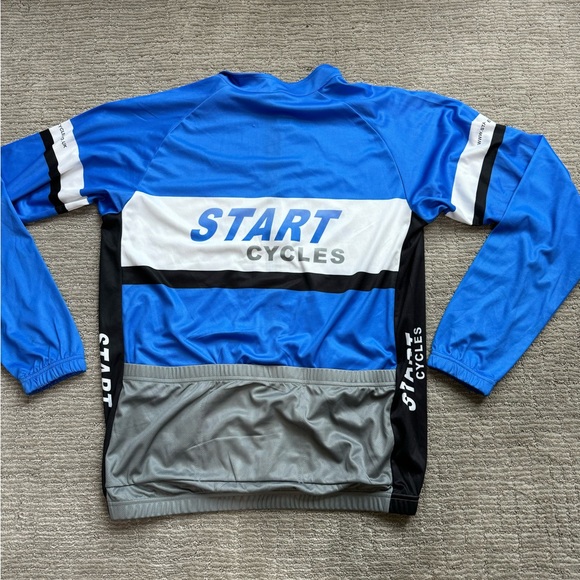 Start Cycles Biking Jersey Men's Blue Mesh Long Sleeves Large New With Tags - Picture 3 of 4